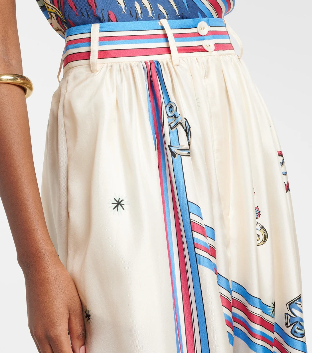 Alémais - Apollo printed cropped silk satin balloon pants