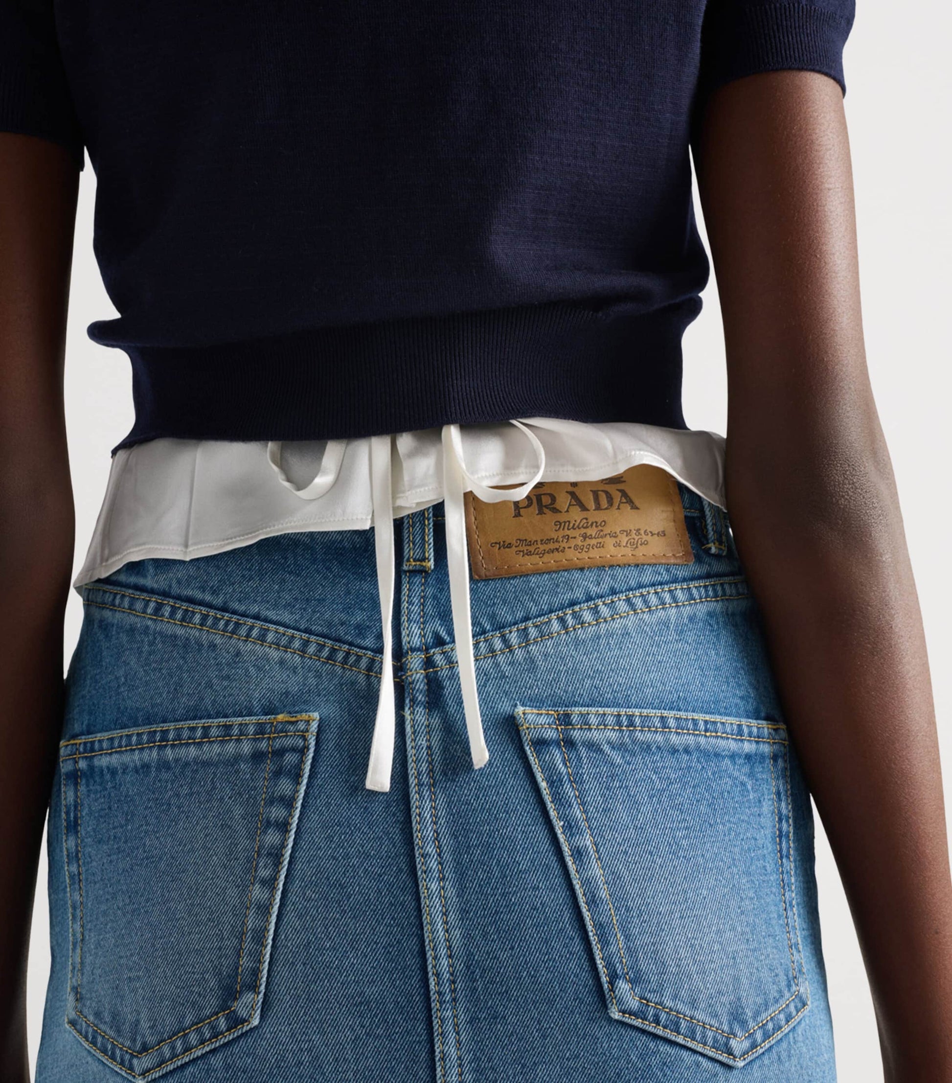 Blue Denim Midi Skirt