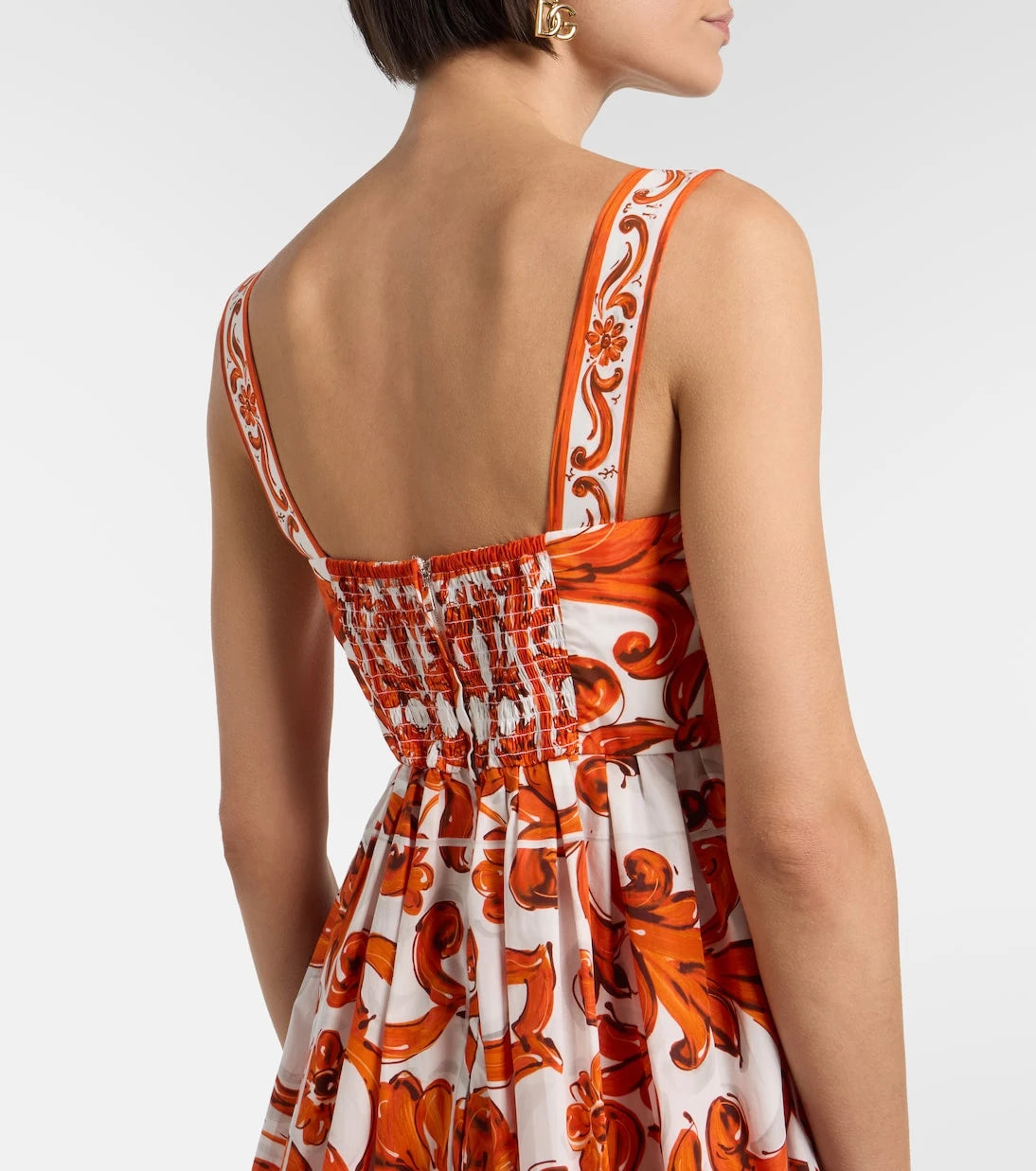 Dolce&Gabbana - Majolica cotton poplin minidress