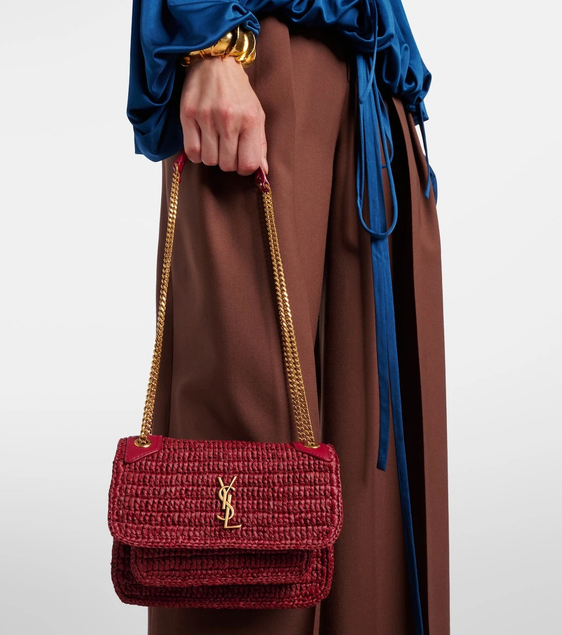 Saint Laurent - Niki Mini rafya omuz çantası