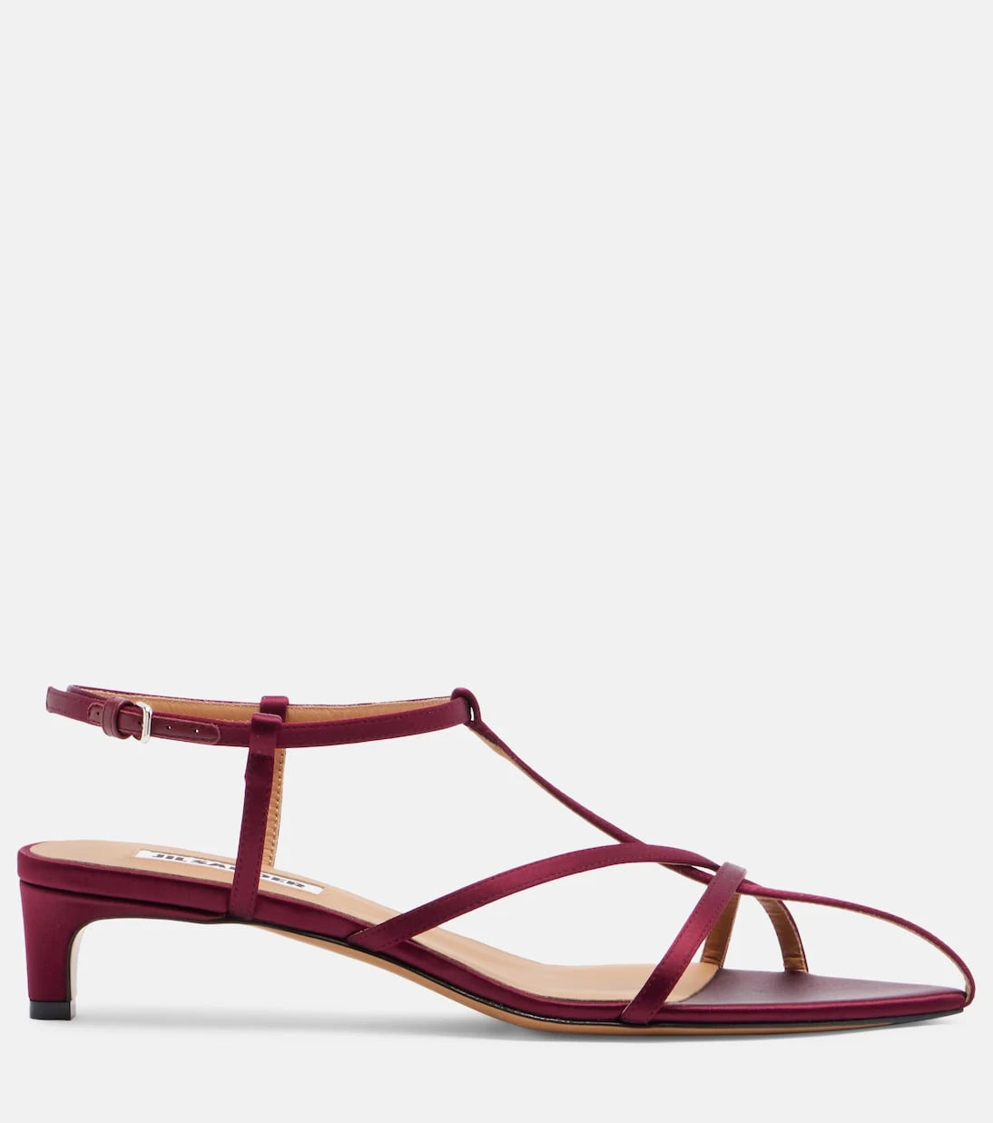Jil Sander - Cage satin and leather sandals