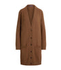 Brown Cashmere-Alpaca Long Cardigan