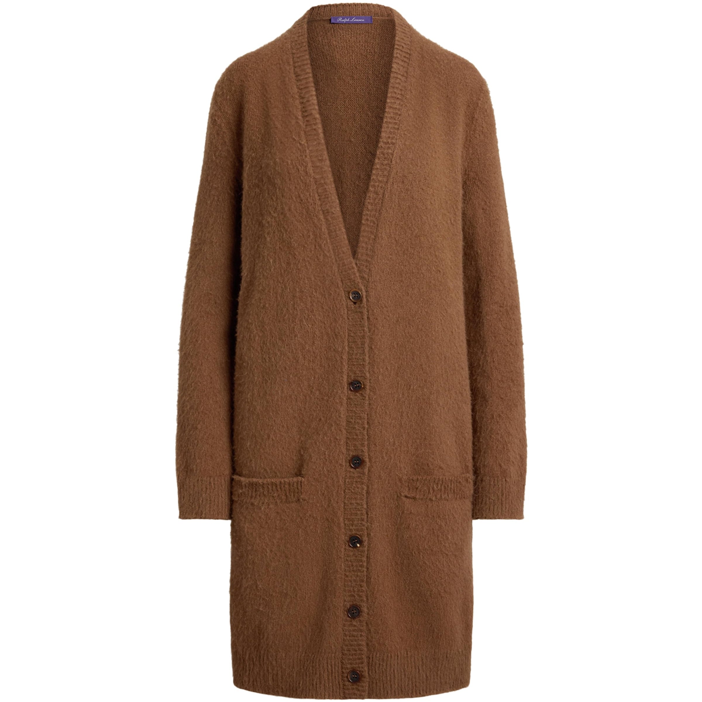 Brown Cashmere-Alpaca Long Cardigan