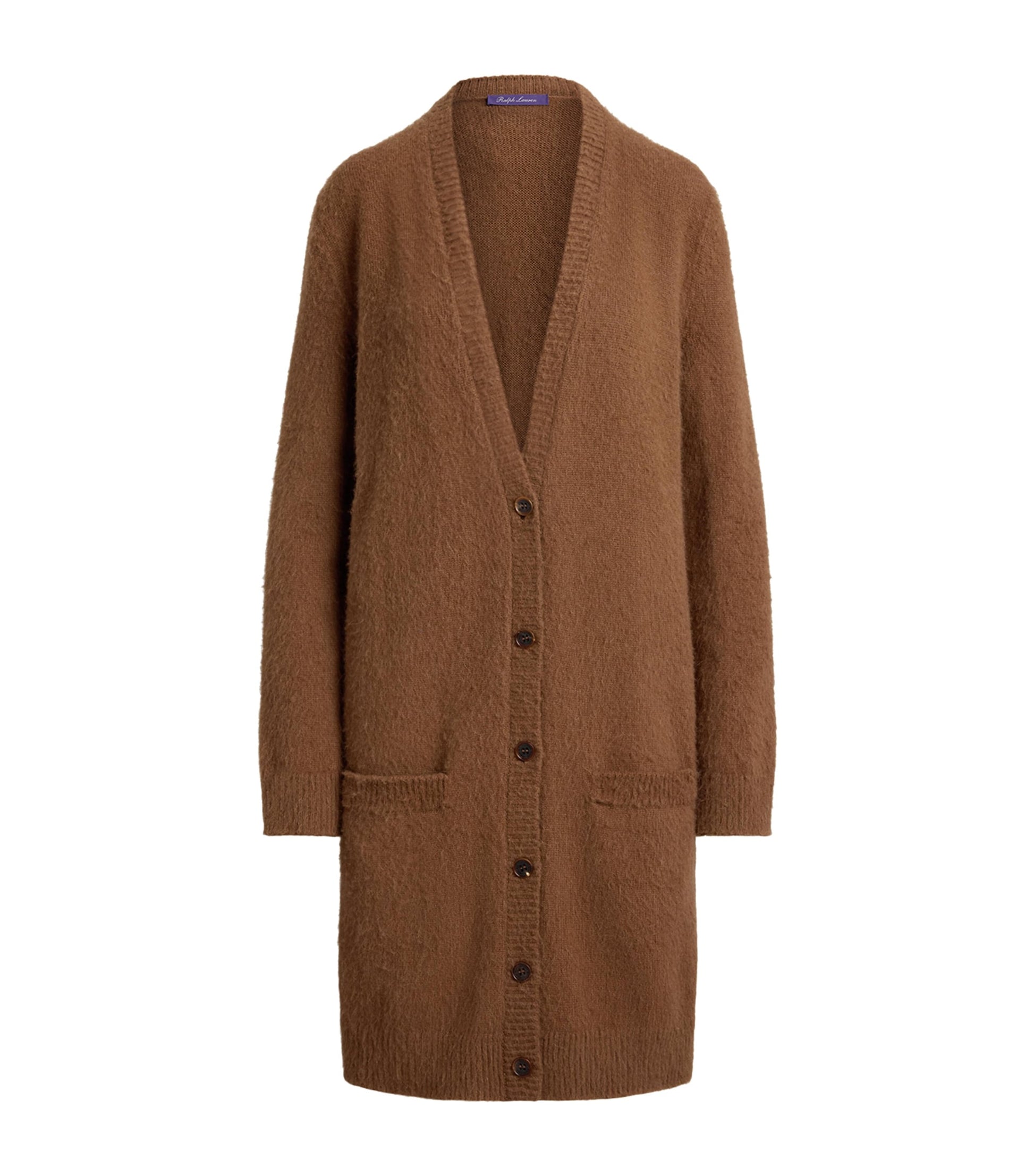 Brown Cashmere-Alpaca Long Cardigan