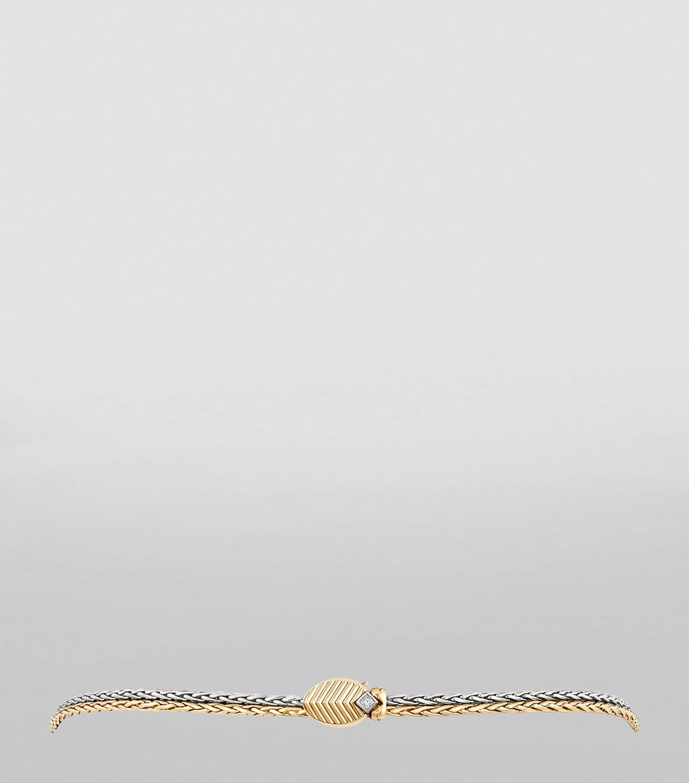 Yellow Gold, White Gold and Diamond Grain de Café Necklace