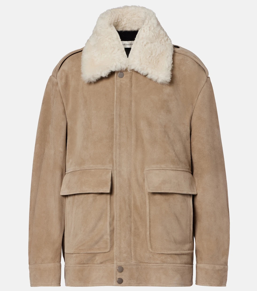Nour Hammour - Drey shearling-trimmed suede jacket