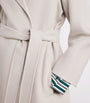 Max Mara White Virgin Wool Wrap Coat