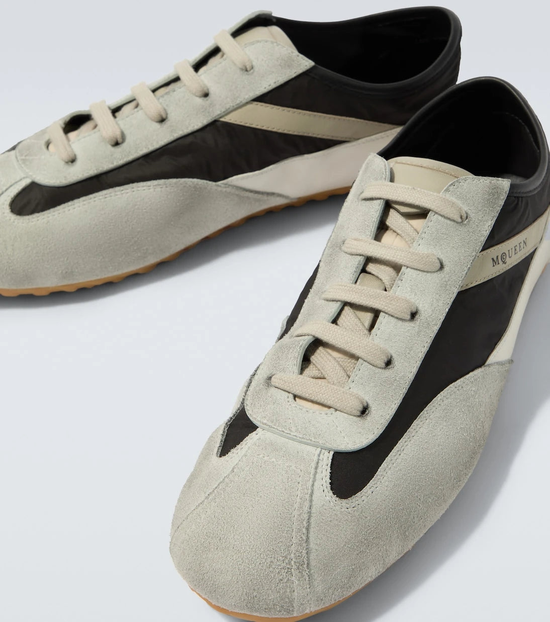 McQueen - Boxe suede-trimmed sneakers