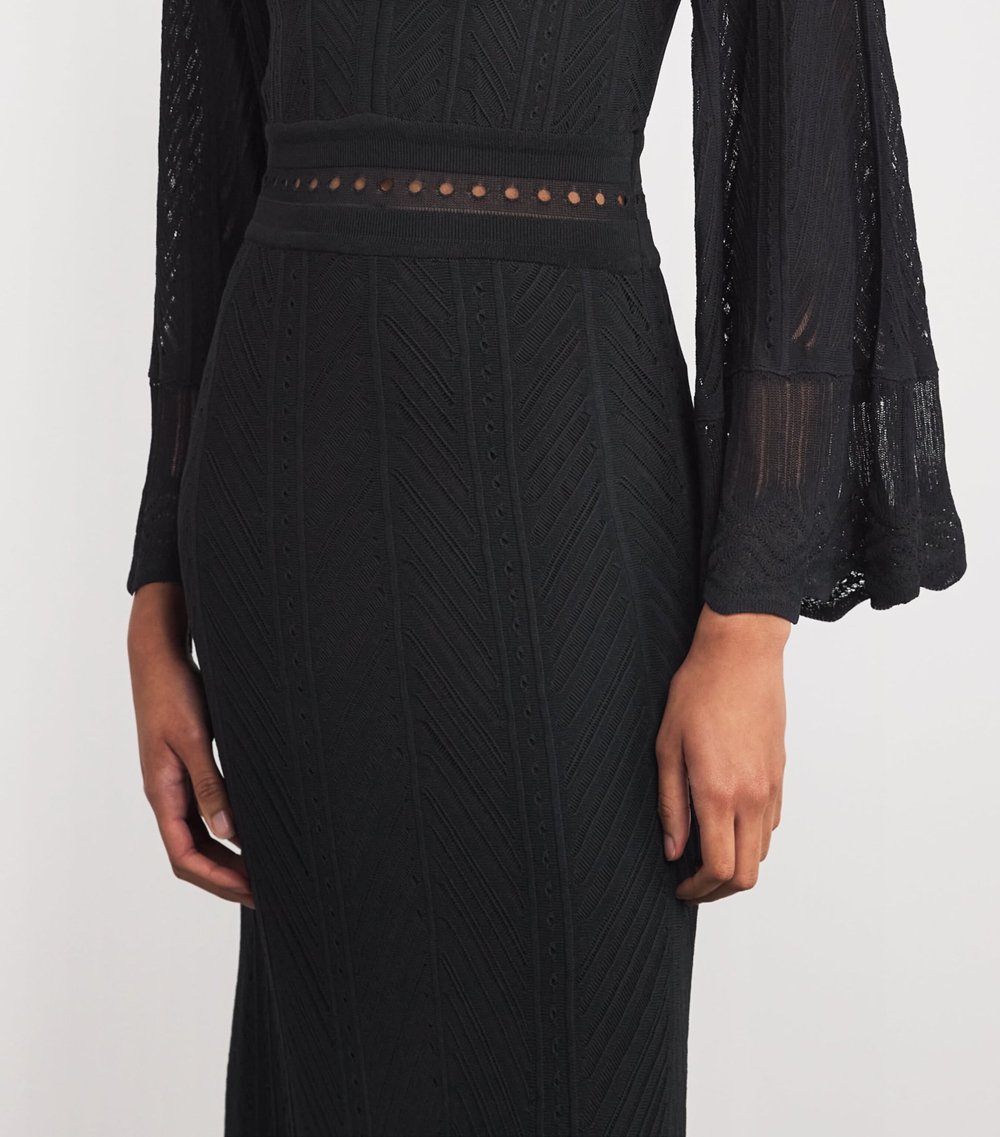 VALENTI Black Knitted Egina Maxi Dress