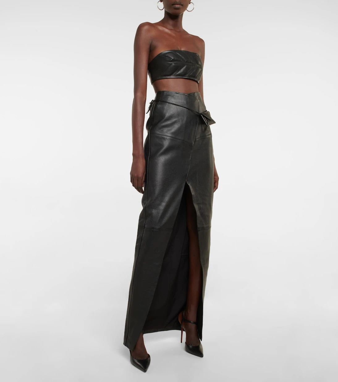 David Koma - Quilted leather top