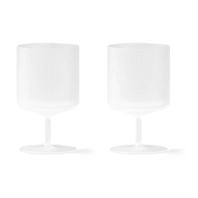 ferm LIVING Ripple Wine Glasses 270 ml (2’li) Şarap Bardak Seti