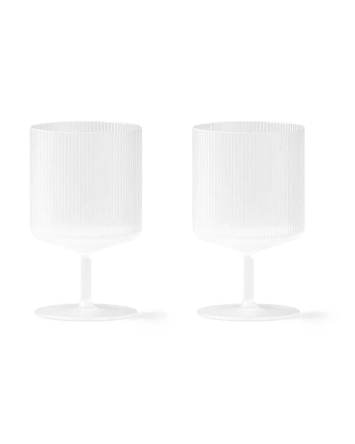 ferm LIVING Ripple Wine Glasses 270 ml (2’li) Şarap Bardak Seti