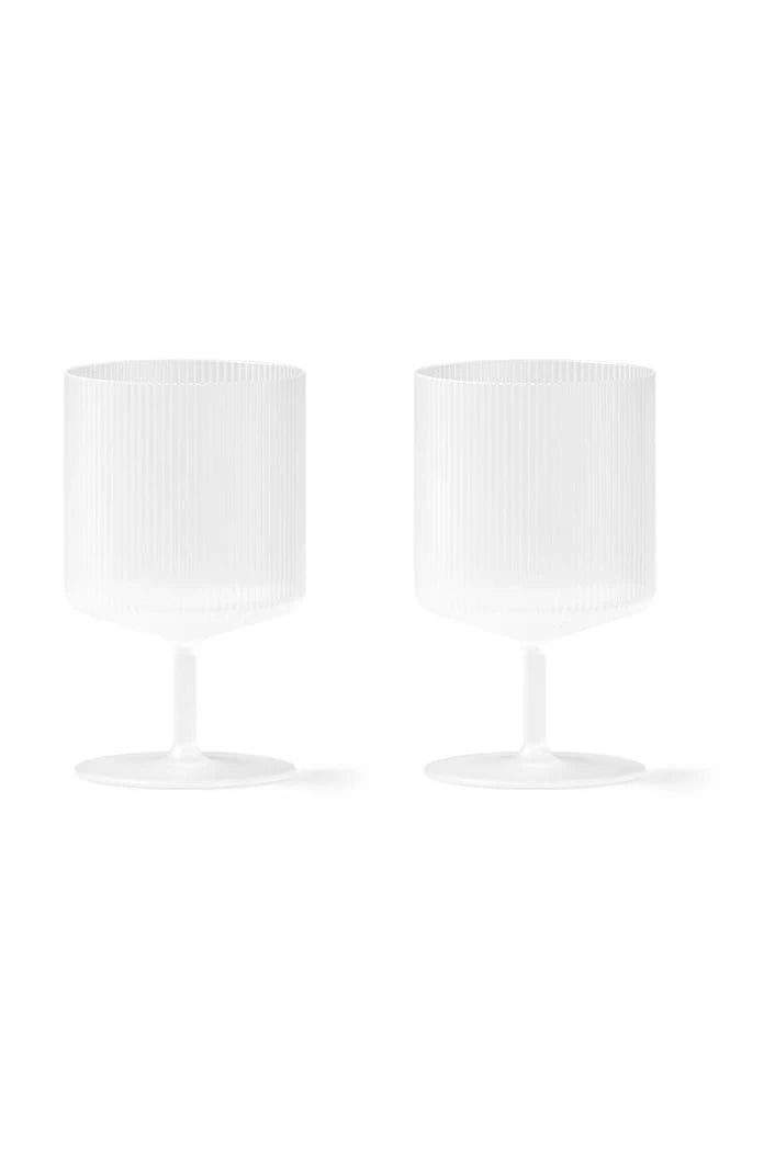 ferm LIVING Ripple Wine Glasses 270 ml (2’li) Şarap Bardak Seti