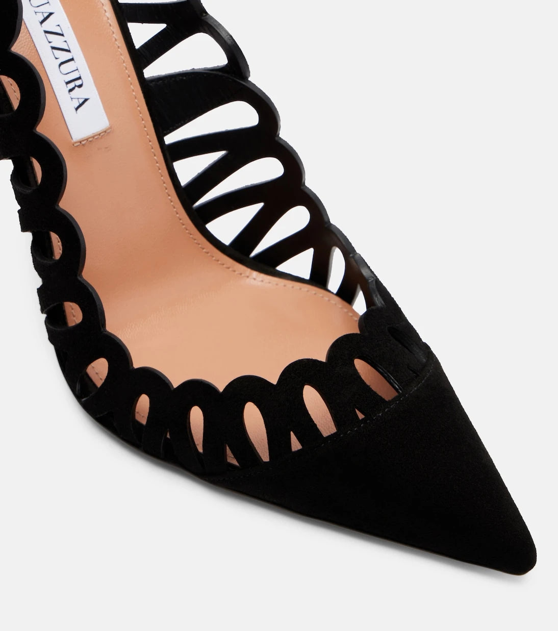 Aquazzura - Peep 105 scalloped leather pumps