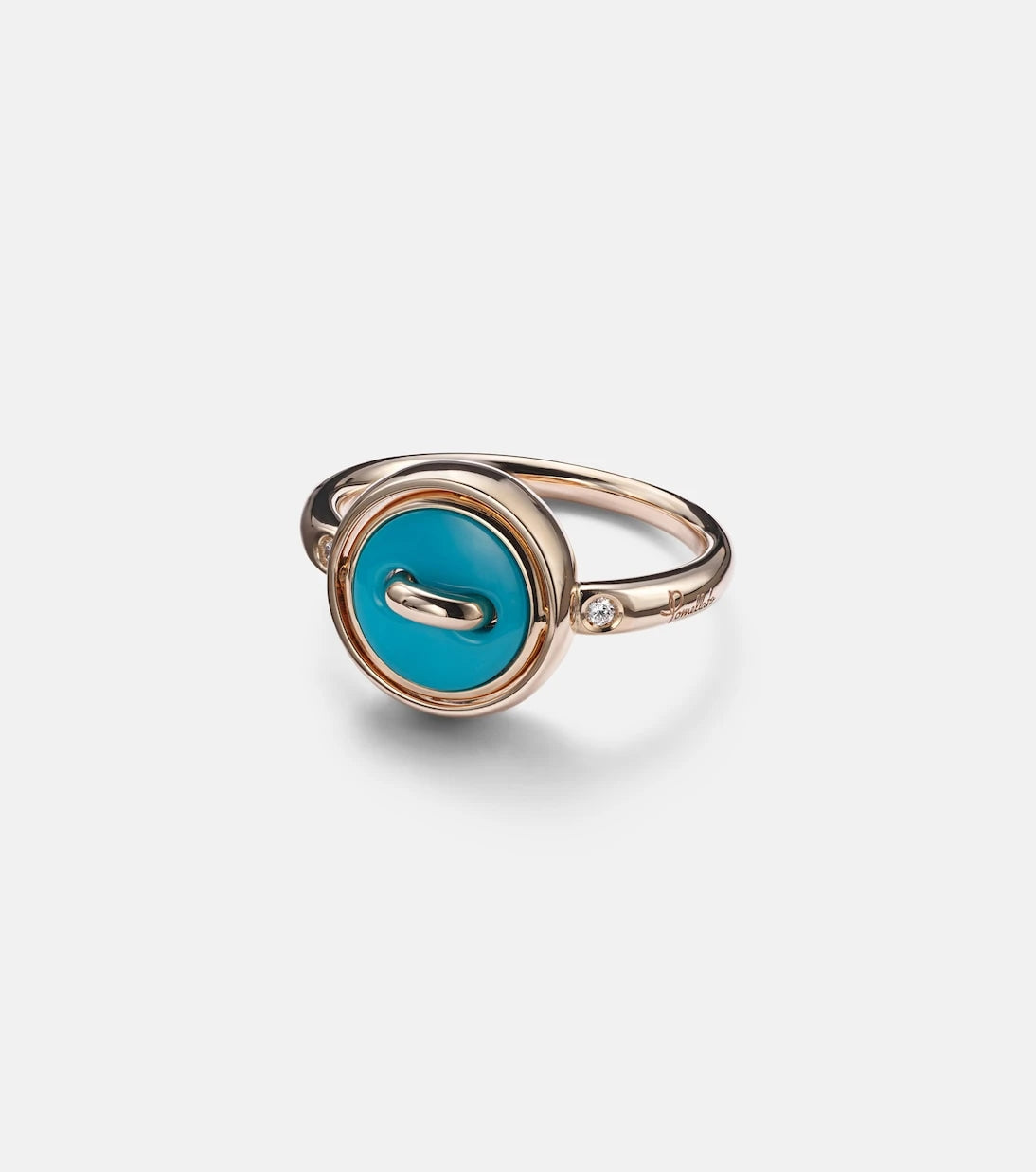 Pomellato - Pom Pom Dot 18k rose gold ring with turquoise and diamonds