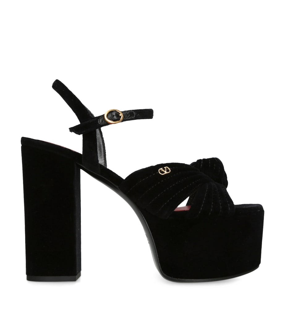 Valentino Garavani Velvet Crasher Platform Sandals 125