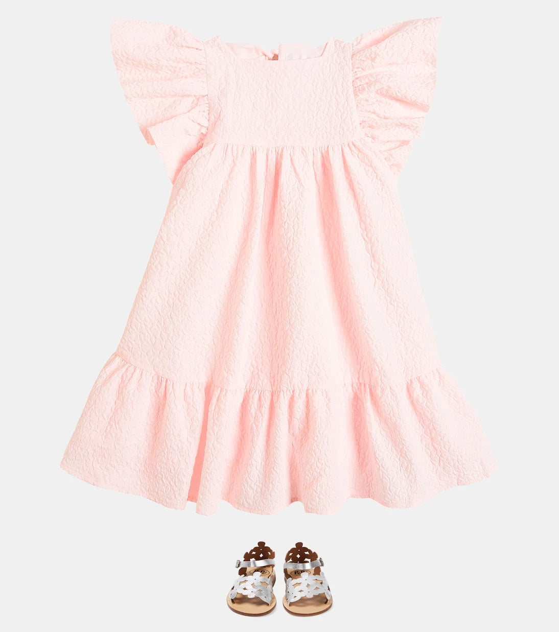 Petite Amalie - Ruffled matelassé dress