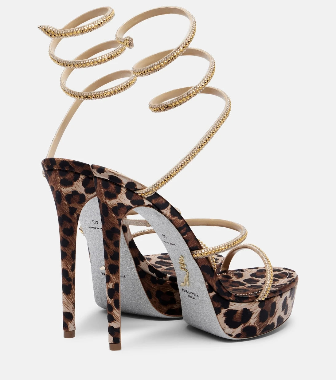 Rene Caovilla - Cleo embellished satin platform sandals