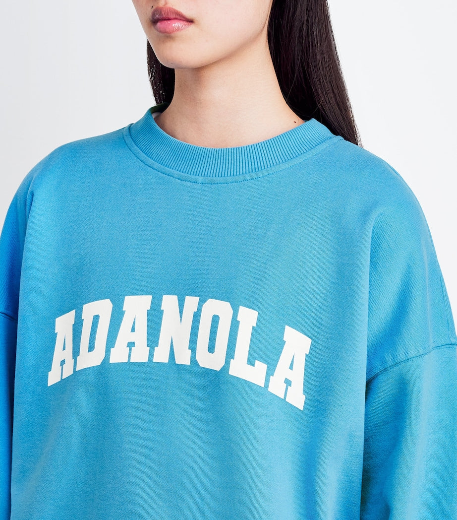 Blue Oversized Logo Sweatshirt