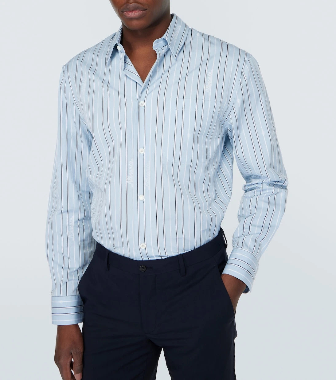 Versace - Striped cotton poplin shirt