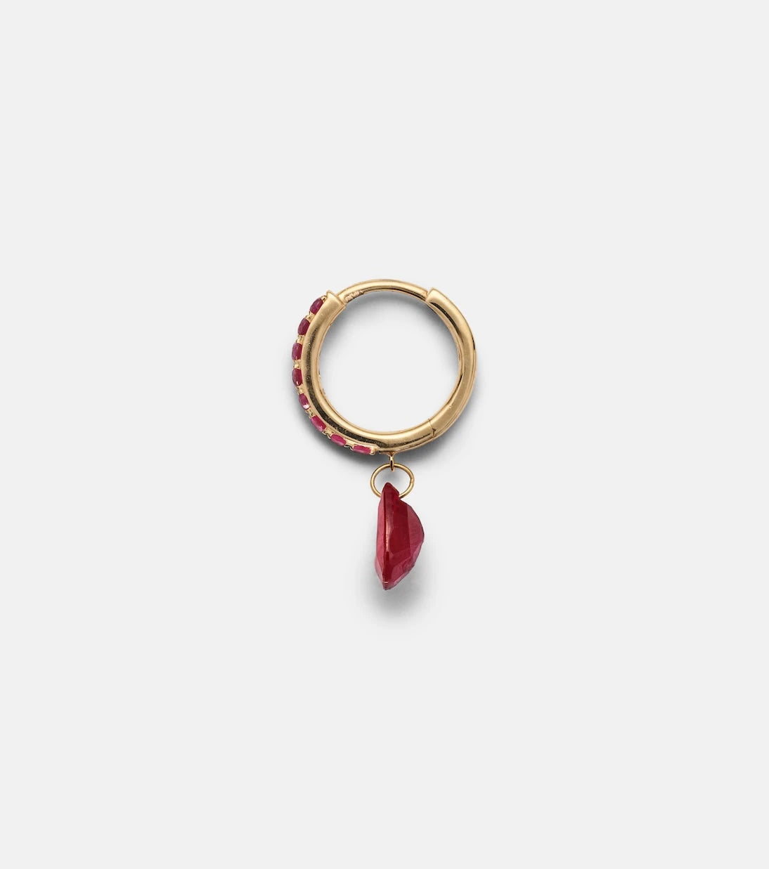 Persée - Piercing 18kt gold single earring with ruby