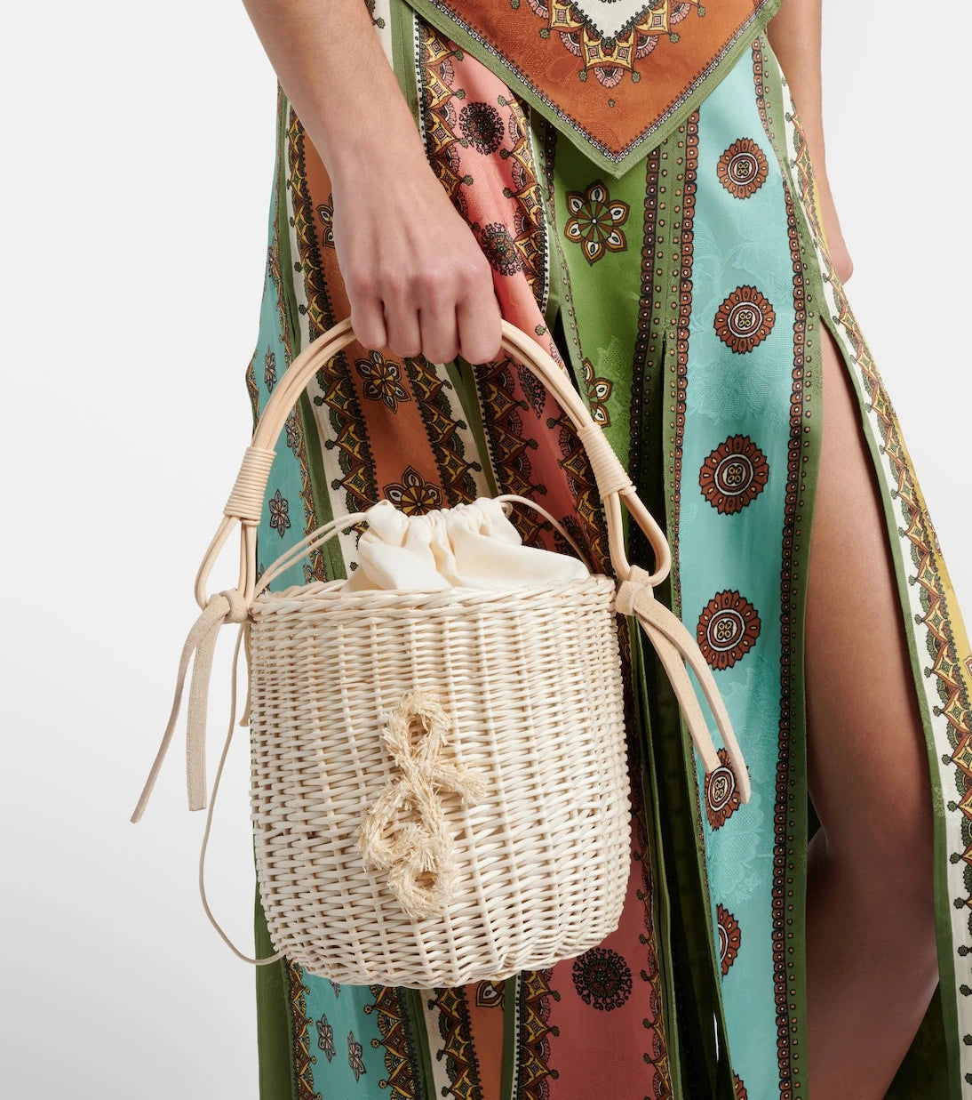 Ruslan Baginskiy - Iza rattan-trimmed wicker basket bag