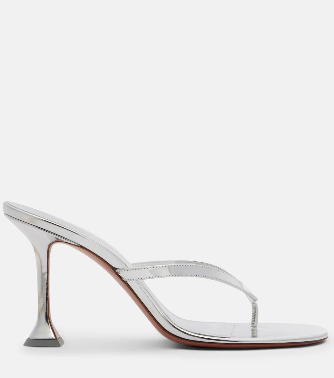 Amina Muaddi - Juliette mirrored leather thong sandals