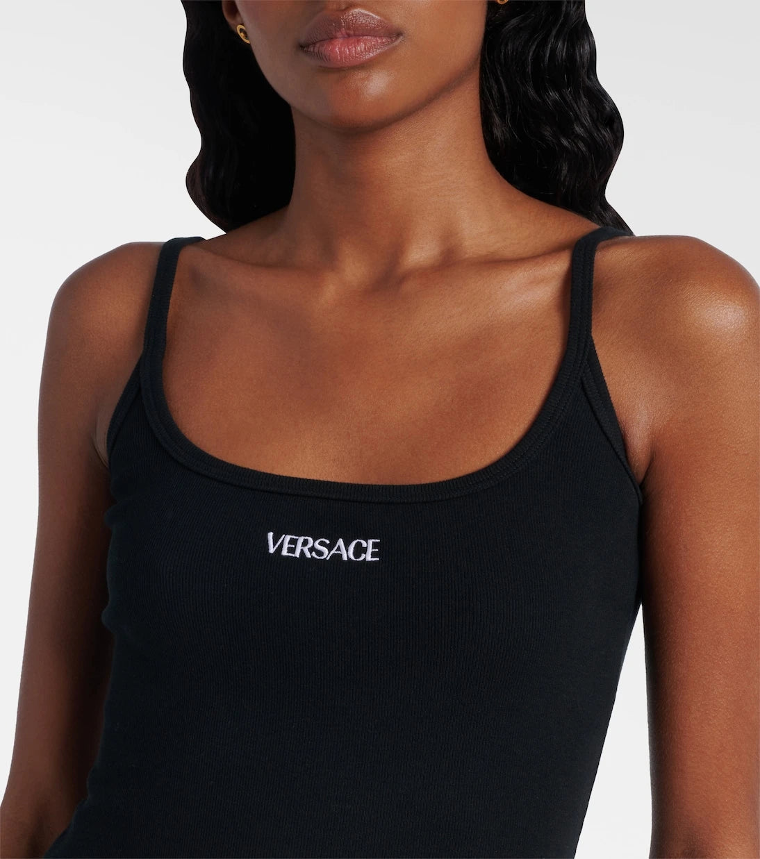 Versace - Logo cotton-blend minidress