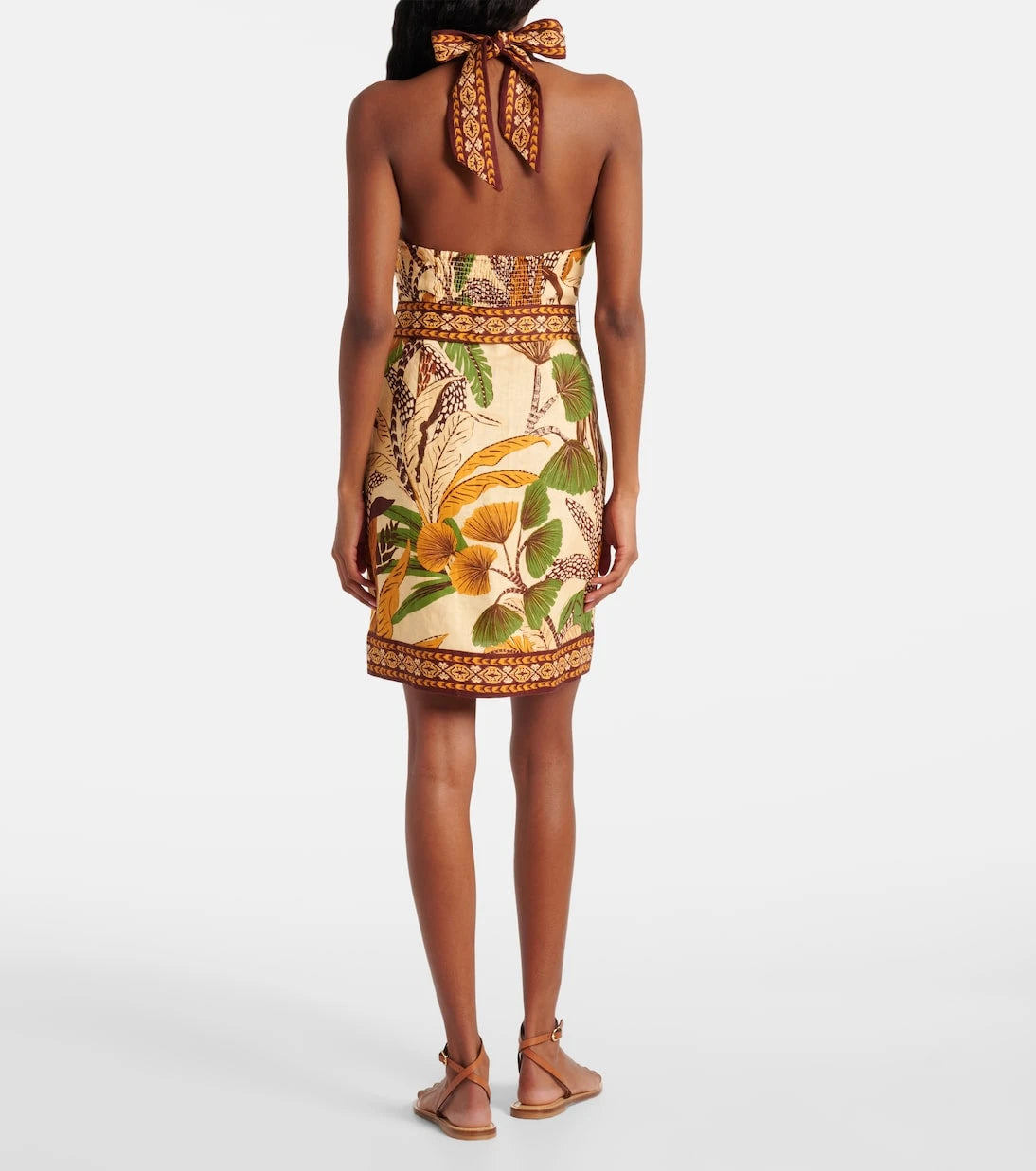 Farm Rio - Foliage Sketch linen minidress