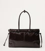 Prada Brown Large Leather Buckled Tote Bag