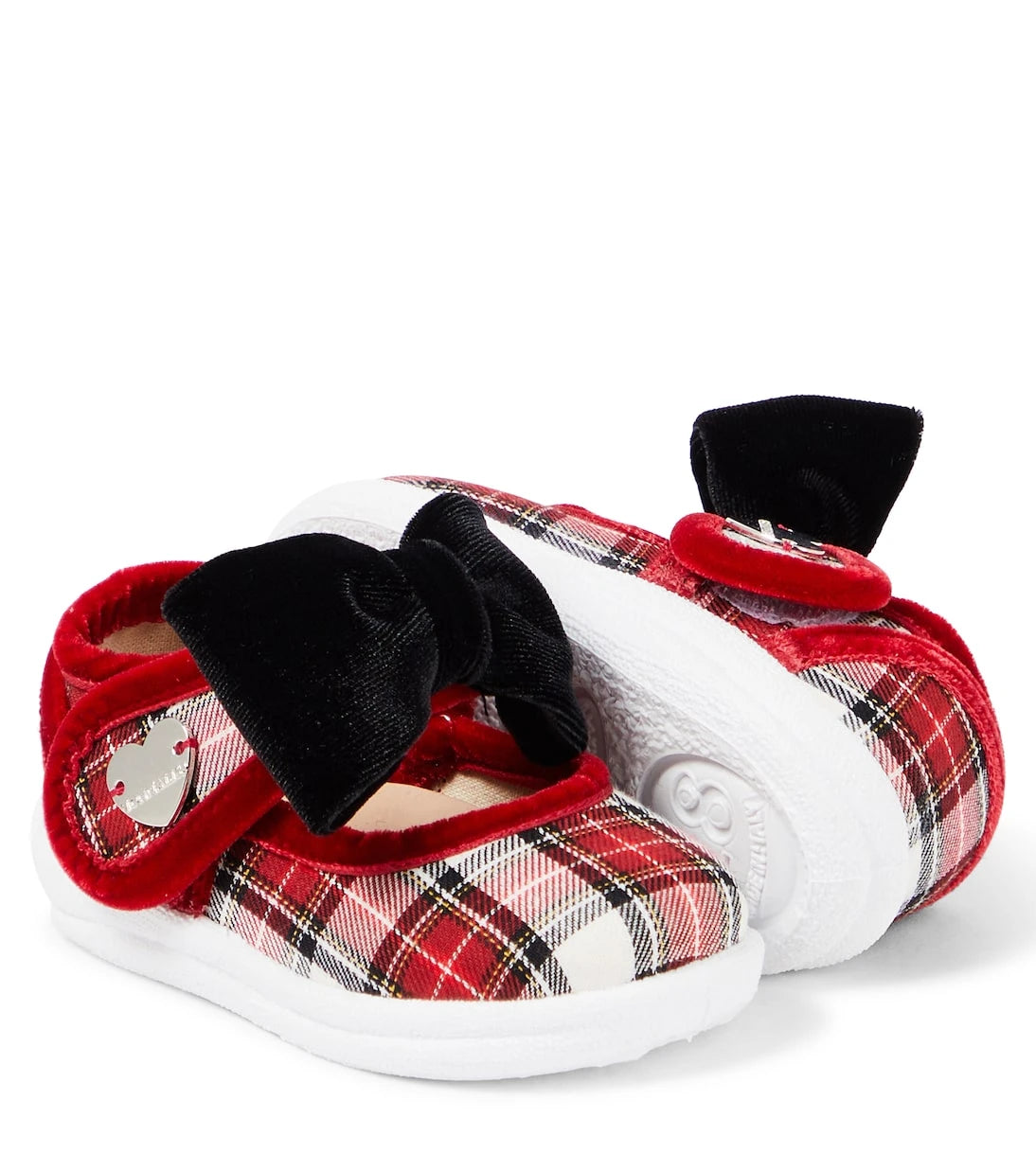 Monnalisa - Baby bow-detail tartan booties