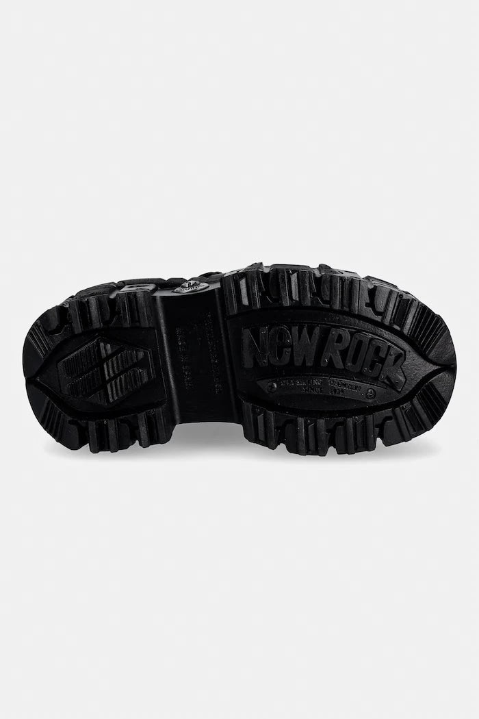 New Rock ITALI NEGRO, CHAROL, TANK NEGRO kadın deri spor ayakkabı