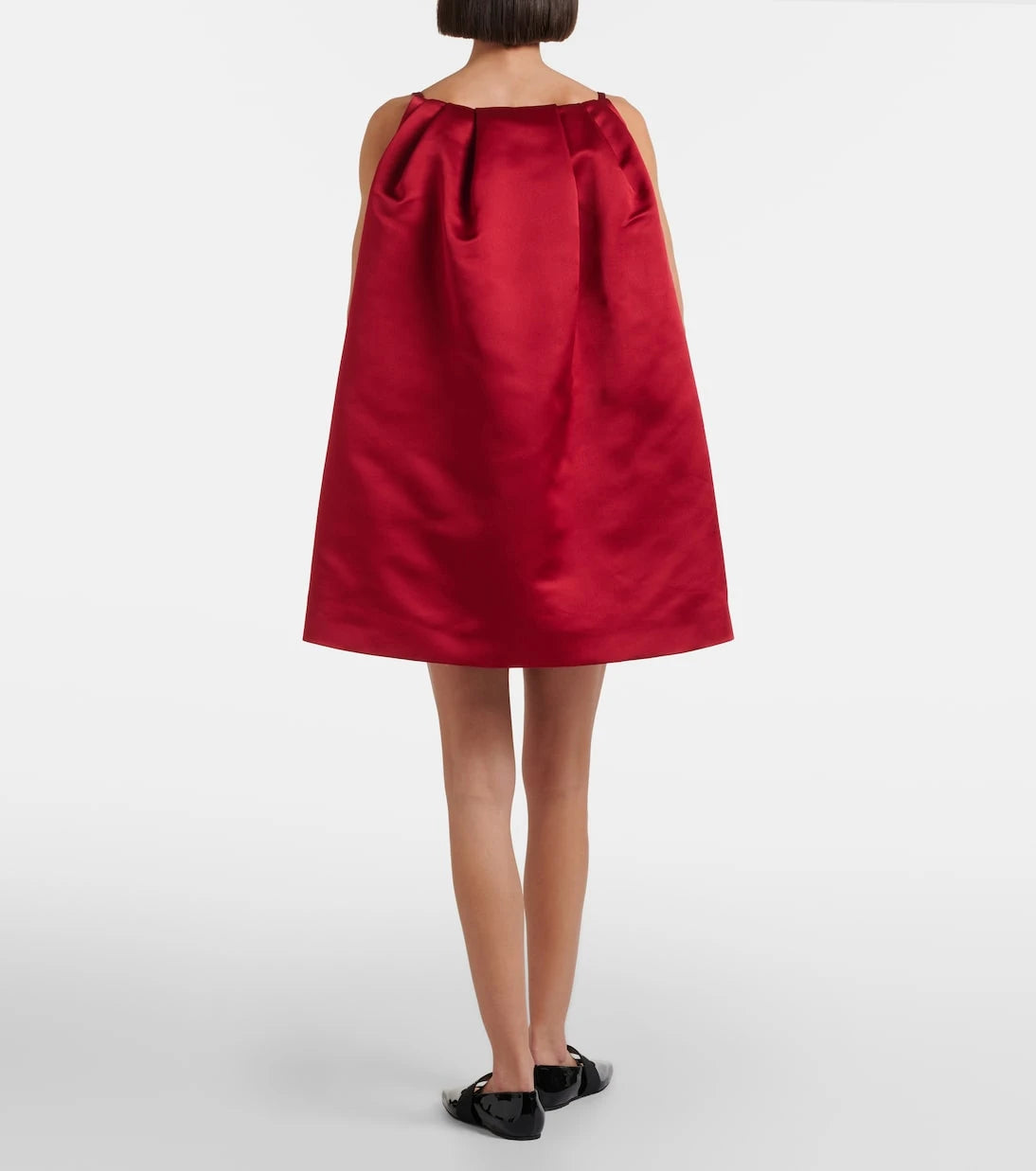 Givenchy - Sliced caped silk duchess satin minidress