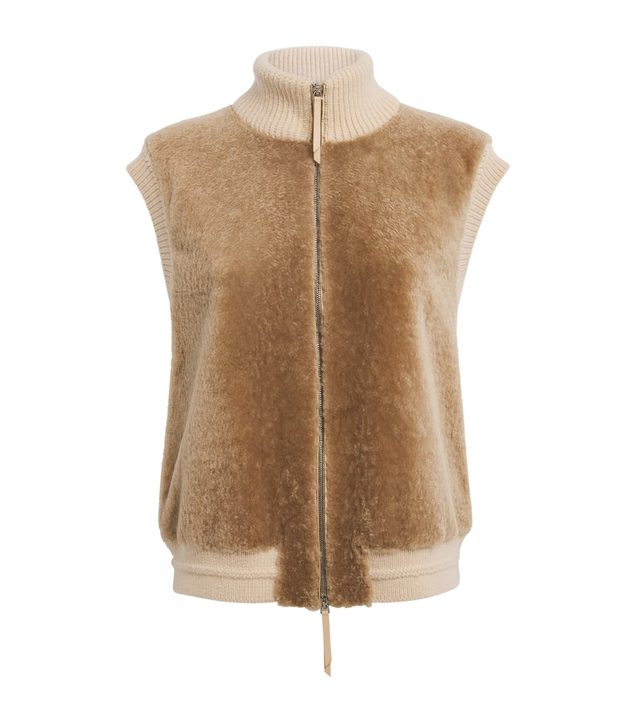 Merino Wool-Cashmere Knitted Padded Gilet
