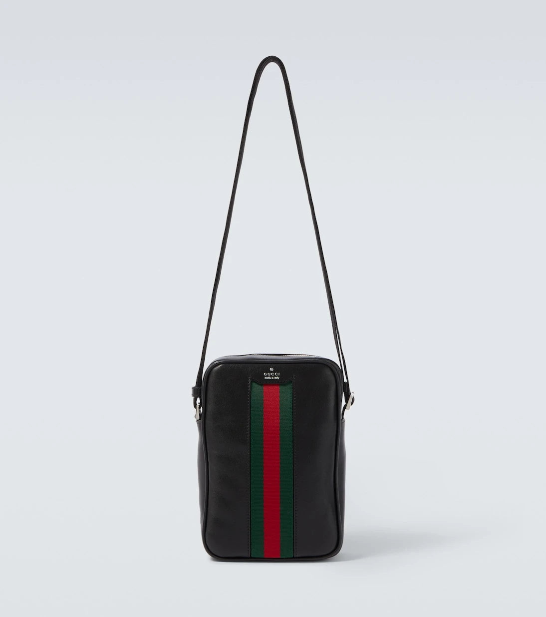 Gucci - Web Trademark Mini leather crossbody bag