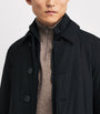 Herno Navy Down Water-Resistant Washington Overcoat