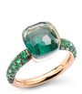 Mixed Gold, Prasiolite, Malachite and Tsavorite Nudo Ring TZMPA