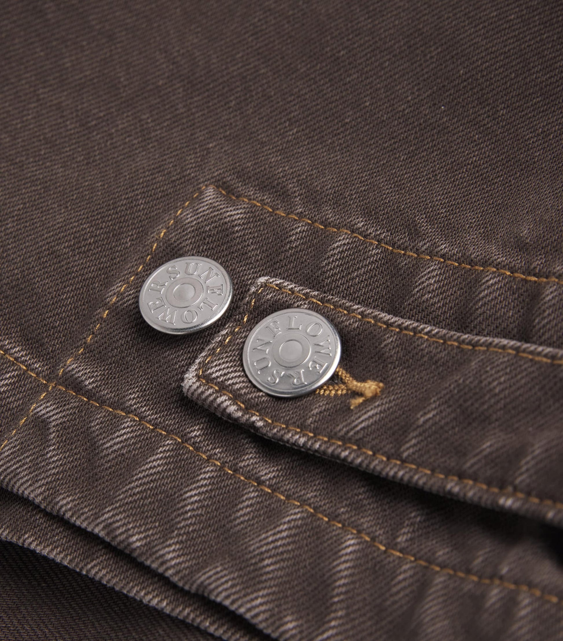 Sunflower Brown Garment-Dyed Worker Denim Jacket