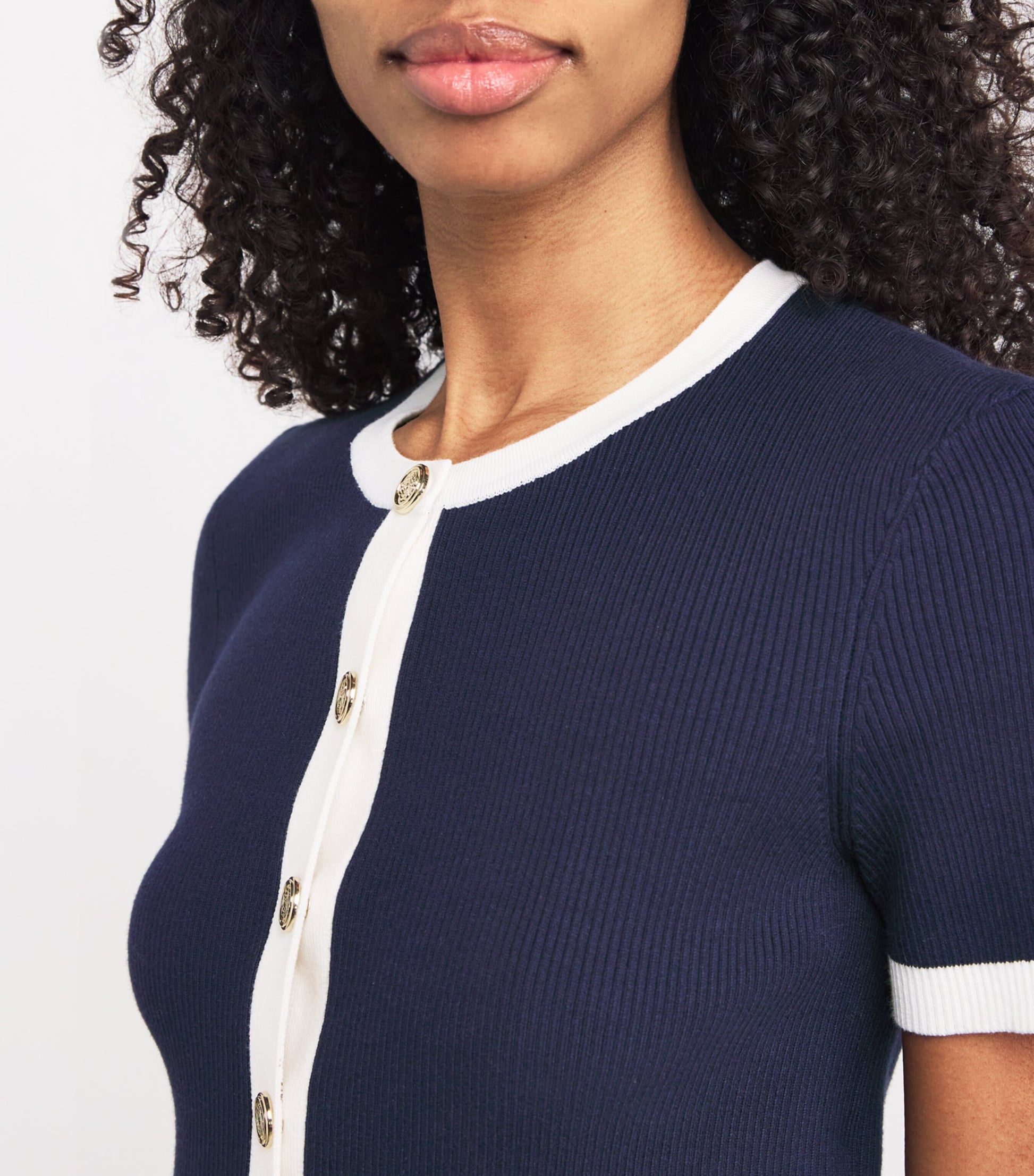 Blue Cropped Cardigan