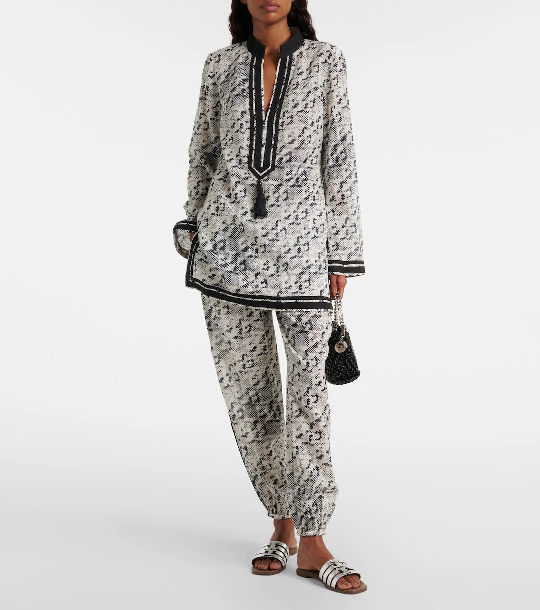 Tory Burch - Printed silk and cotton palazzo pants