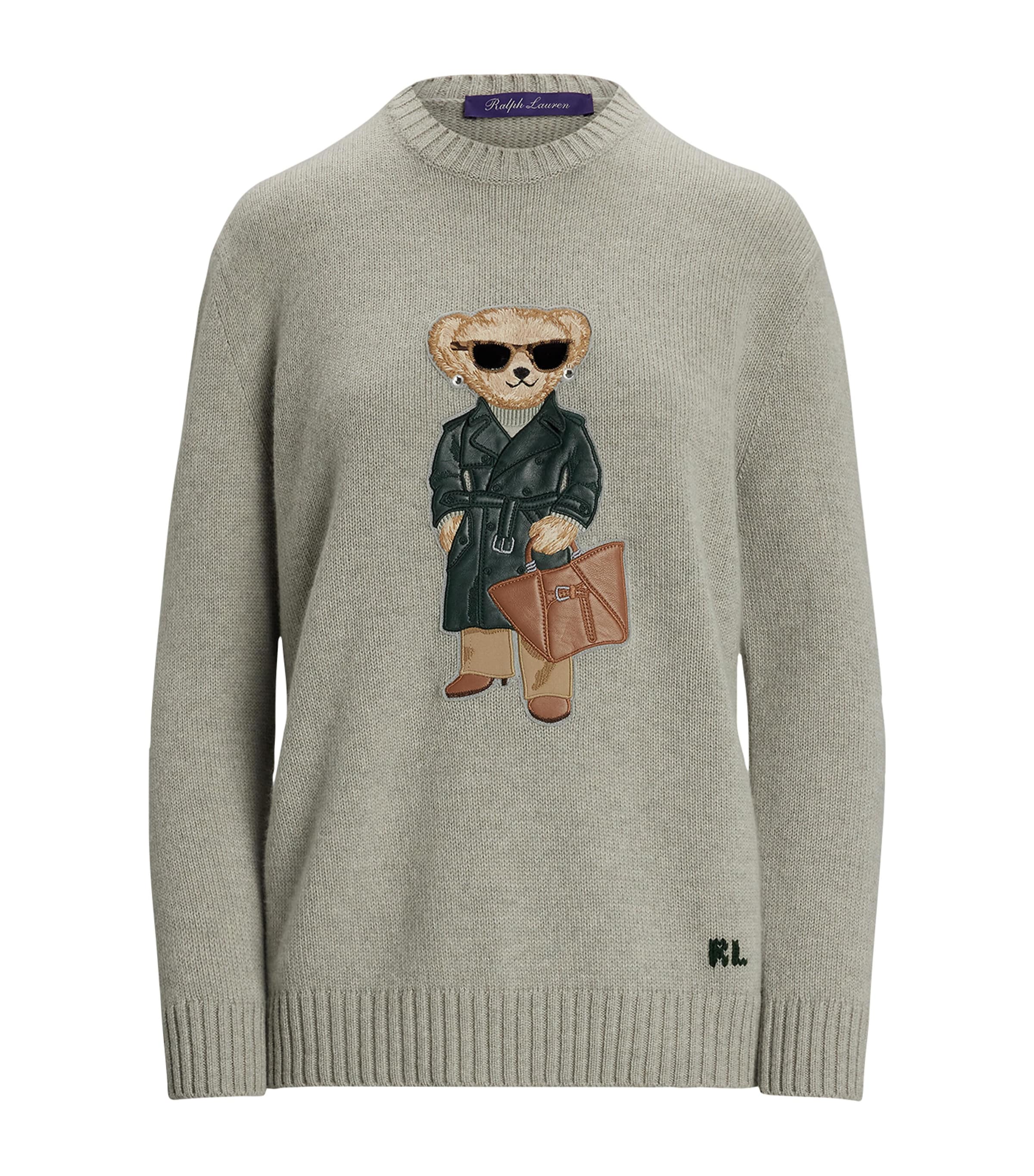 Grey Cashmere Polo Bear Jumper