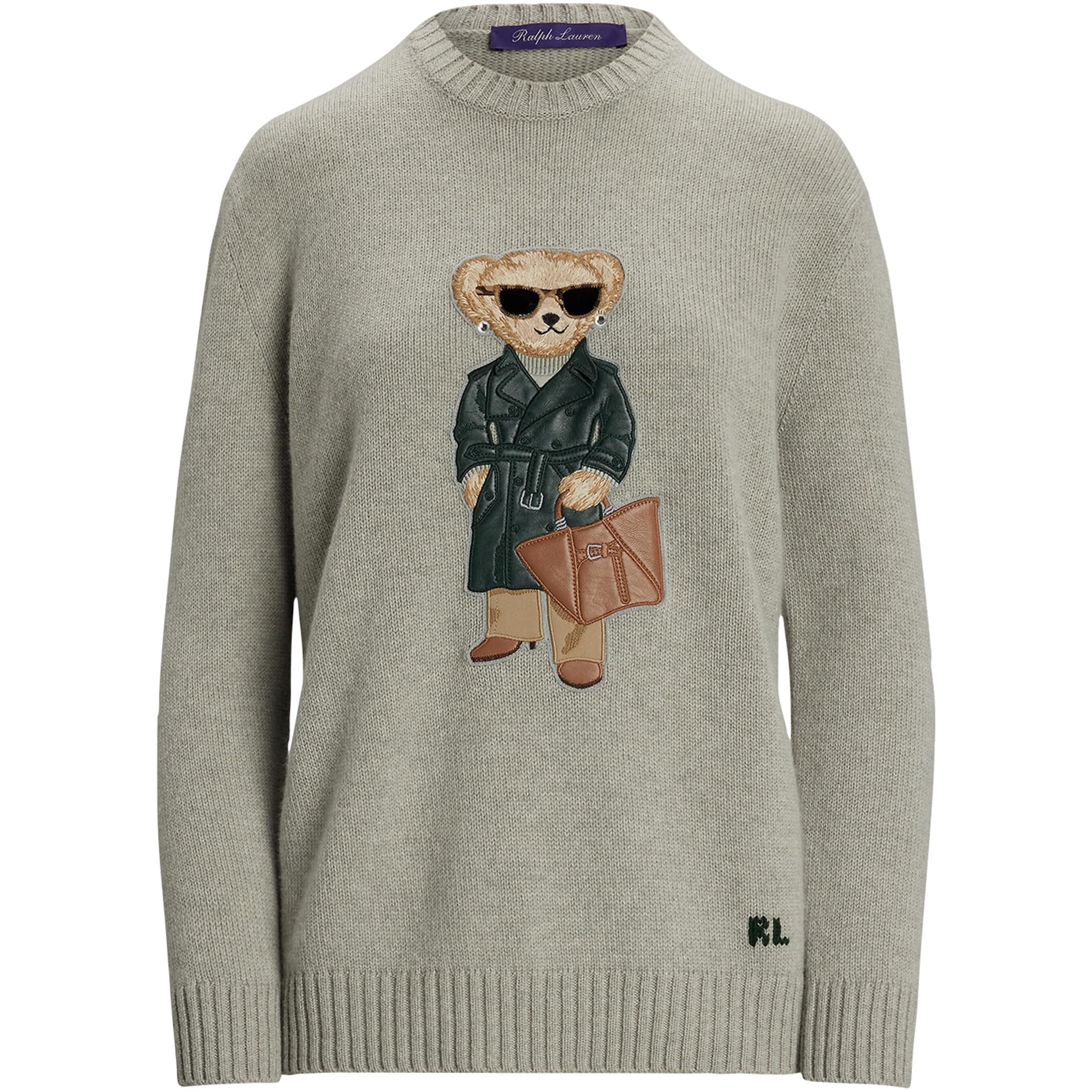 Ralph Lauren Collection Grey Cashmere Polo Bear Jumper