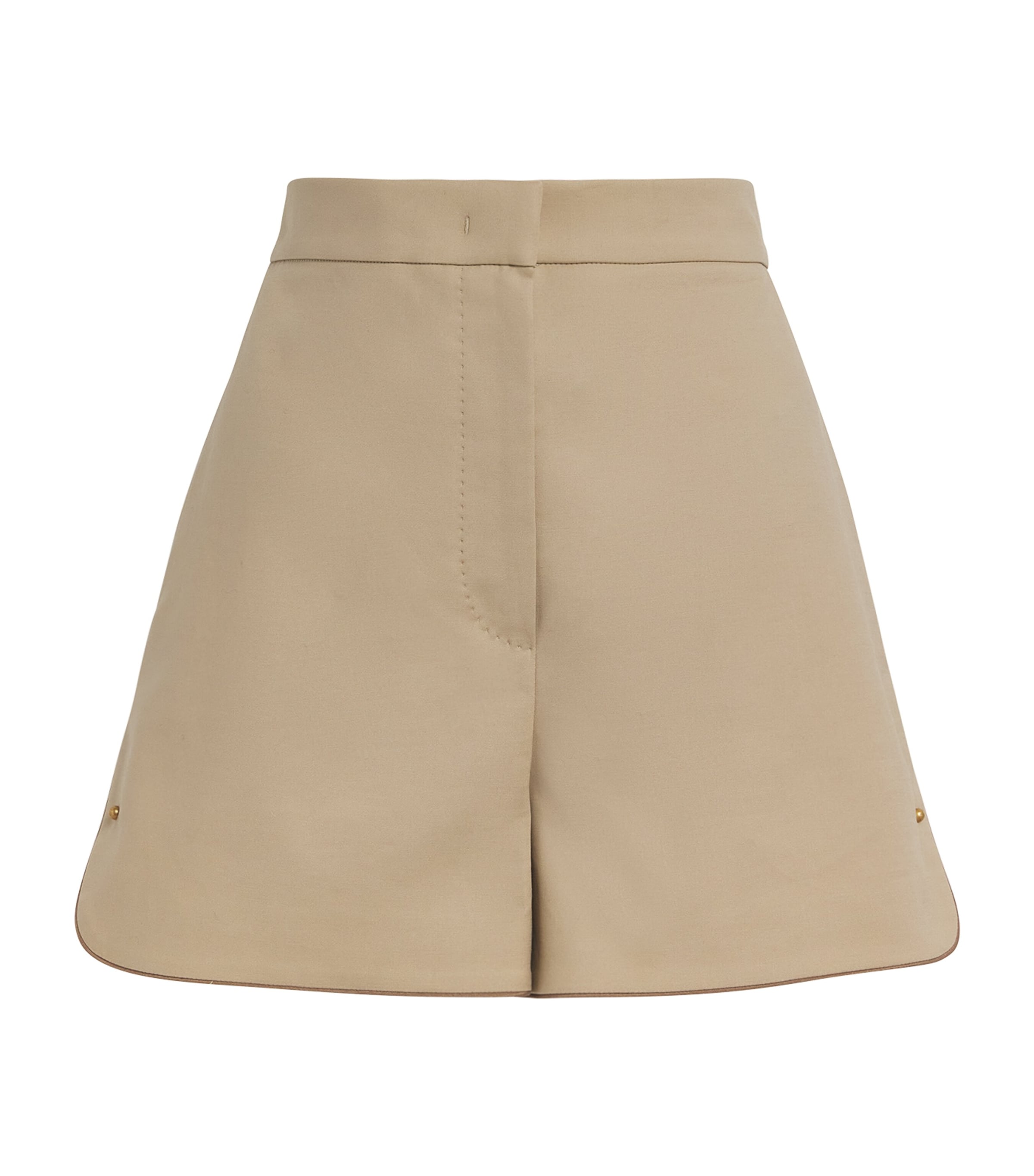 Max Mara Beige Stretch-Cotton High-Waist Shorts