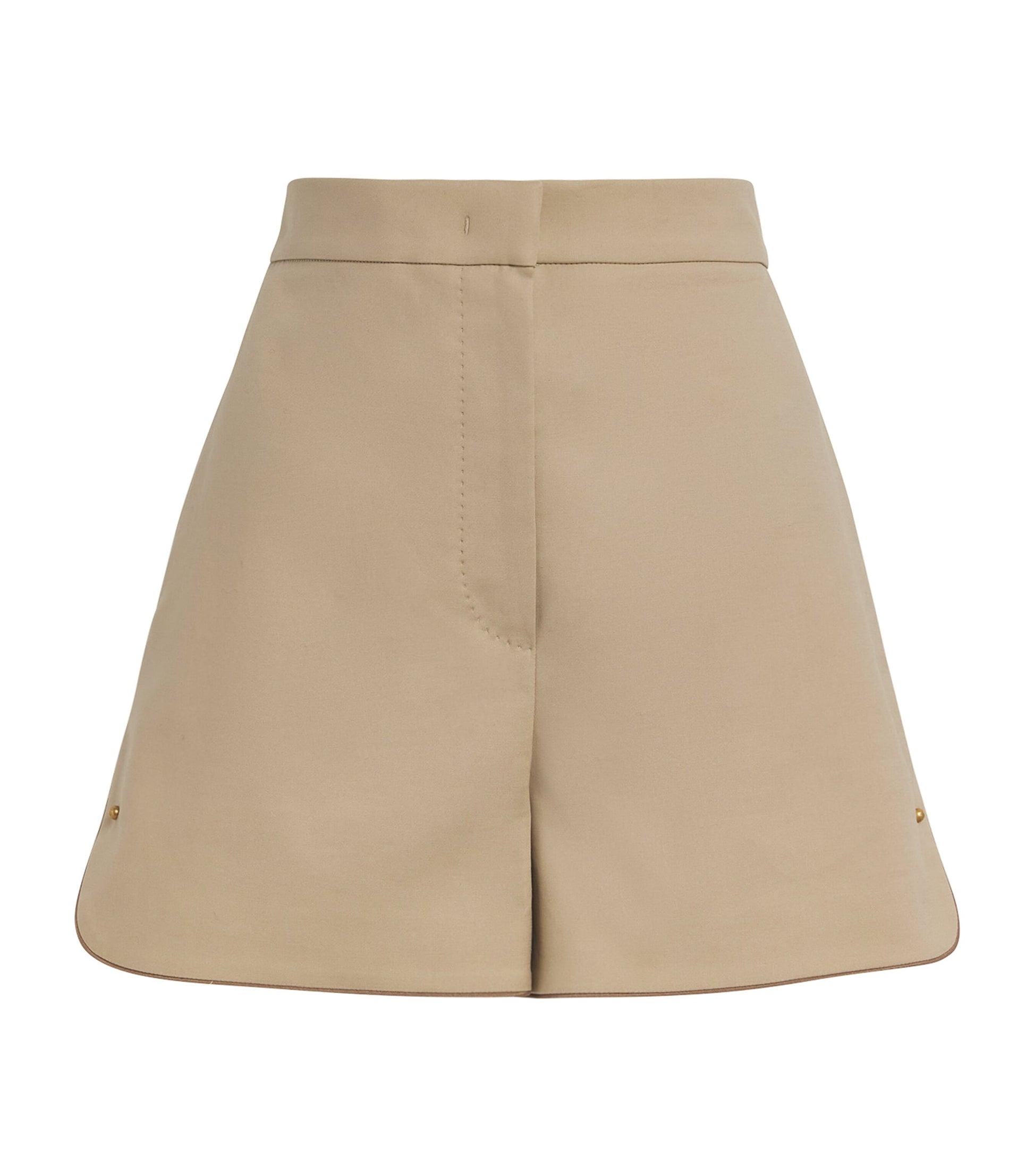 Max Mara Beige Stretch-Cotton High-Waist Shorts