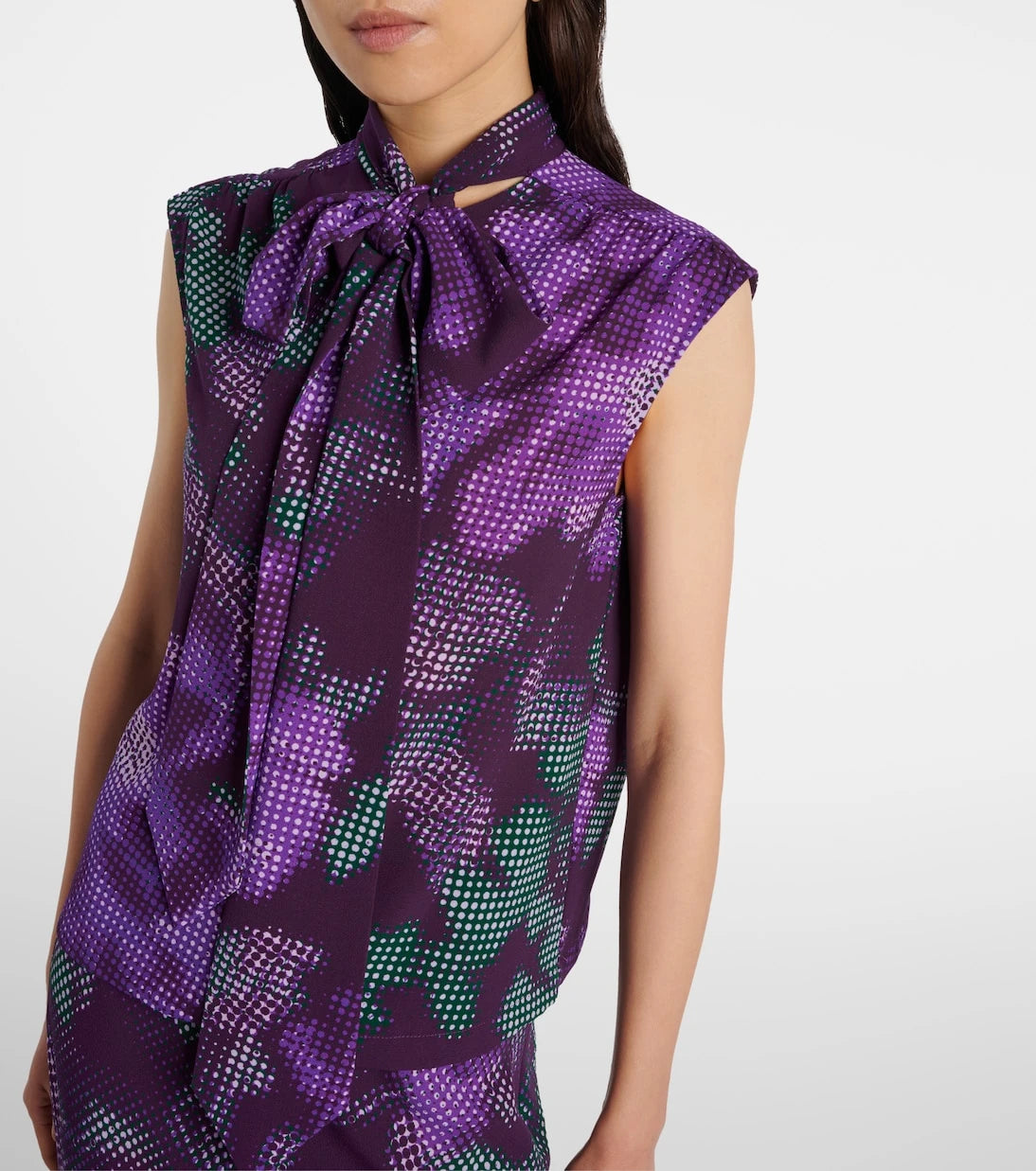Dries Van Noten - Floral tie-neck top