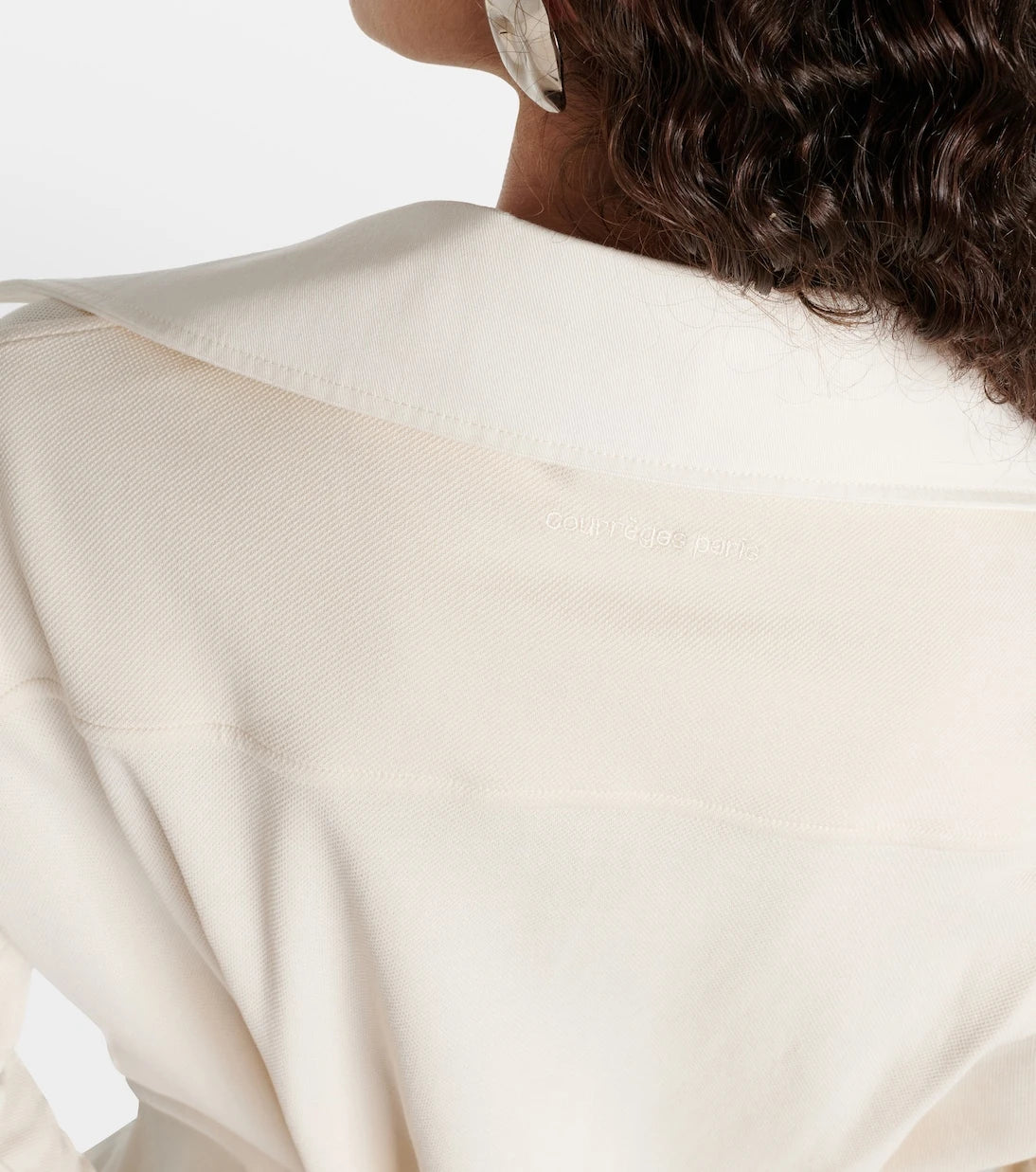 Courrèges - Asymmetric cotton-blend piqué minidress