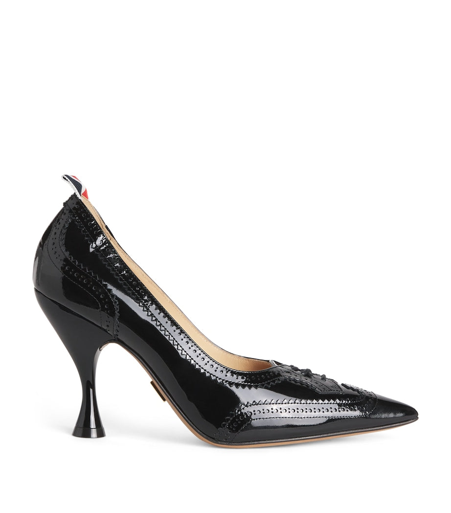 Patent Leather Wingtip Pumps 90