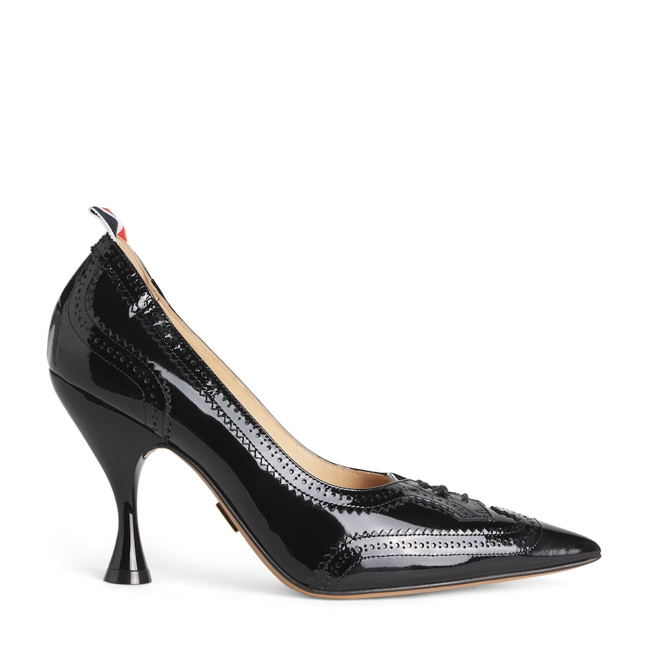 Patent Leather Wingtip Pumps 90