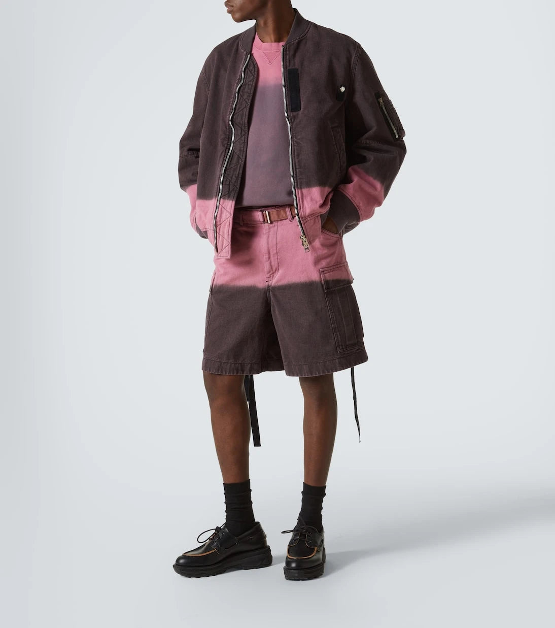 Sacai - شورت كارجو قطني أومبري