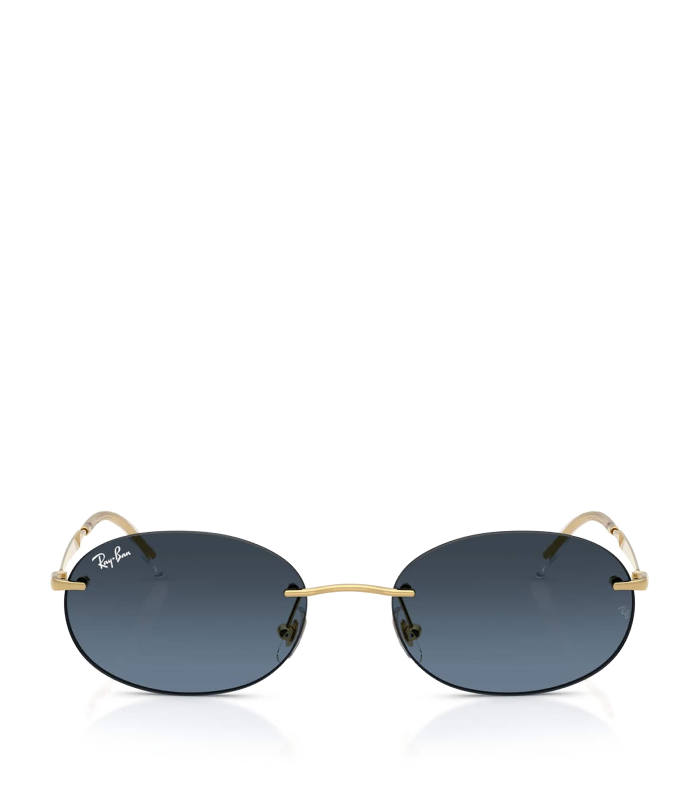 Ray-Ban Gold RB3767 Metal Oval Sunglasses